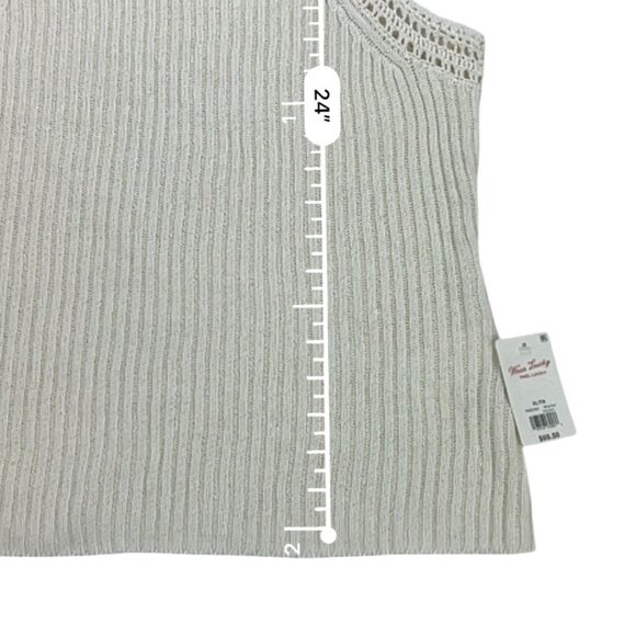 NTW Lucky Brand Linen/Cotton Blend Cream Knit Tank Top Size XL - Picture 3 of 7